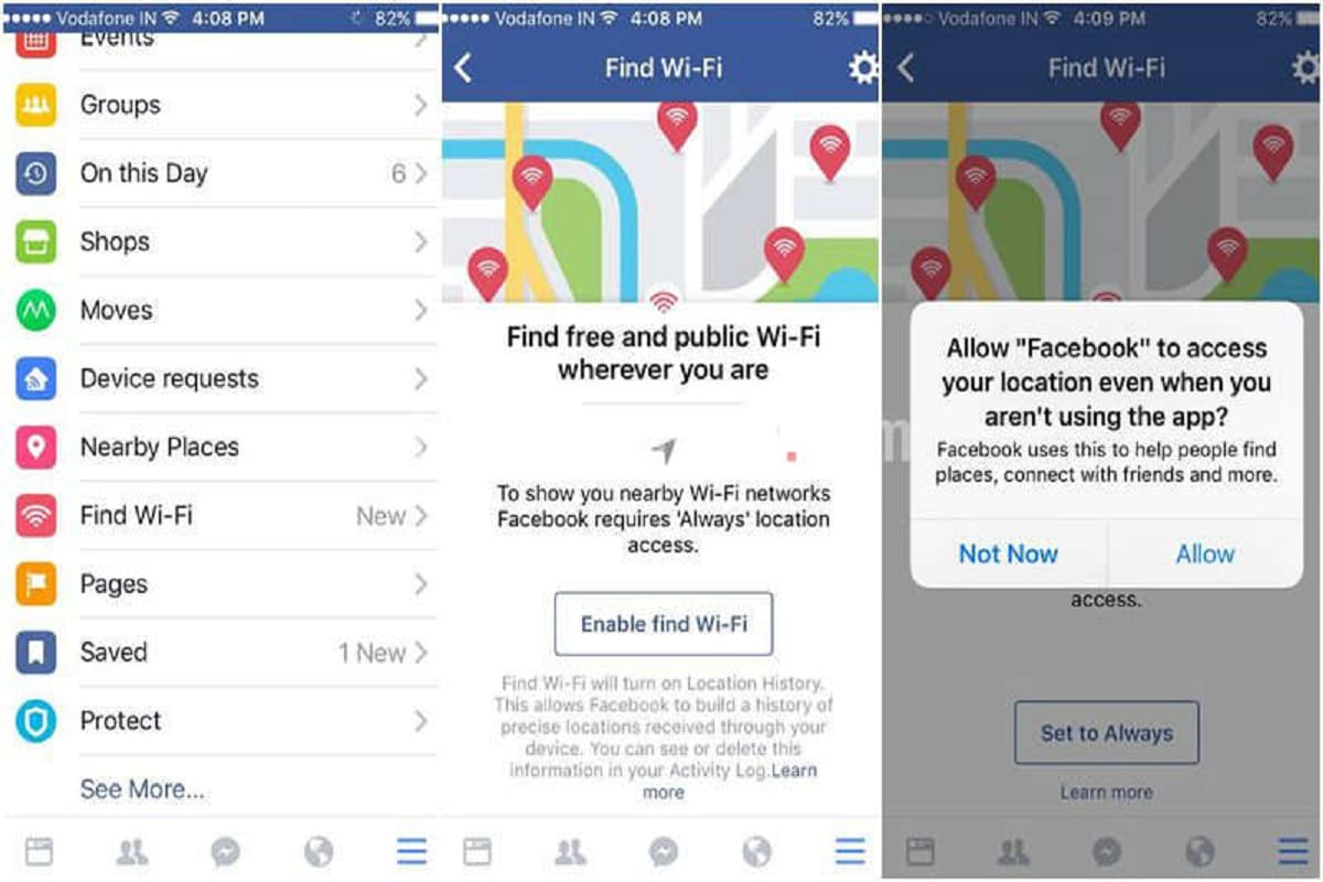 facebook app wifi