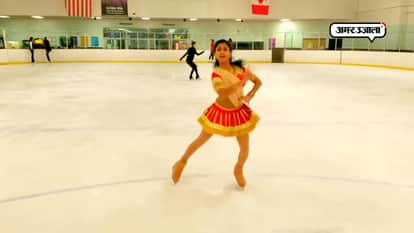 video goes viral of Girl dancing on ice on padmaavat ghoomar song 