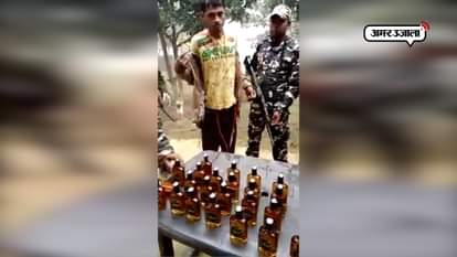 MAN CAUGHT BY BSF-SSB AT INDO-NEPAL BORDER WITH 39 BOTTLES OF BANNED LIQUOR