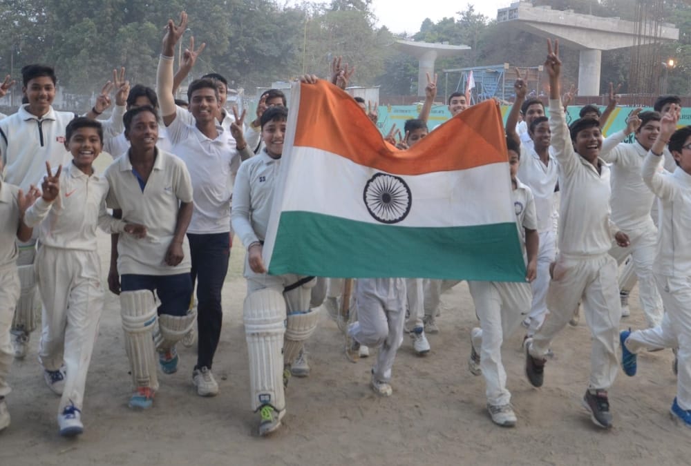 people celebrate under 19 cricket world cup in lucknow.