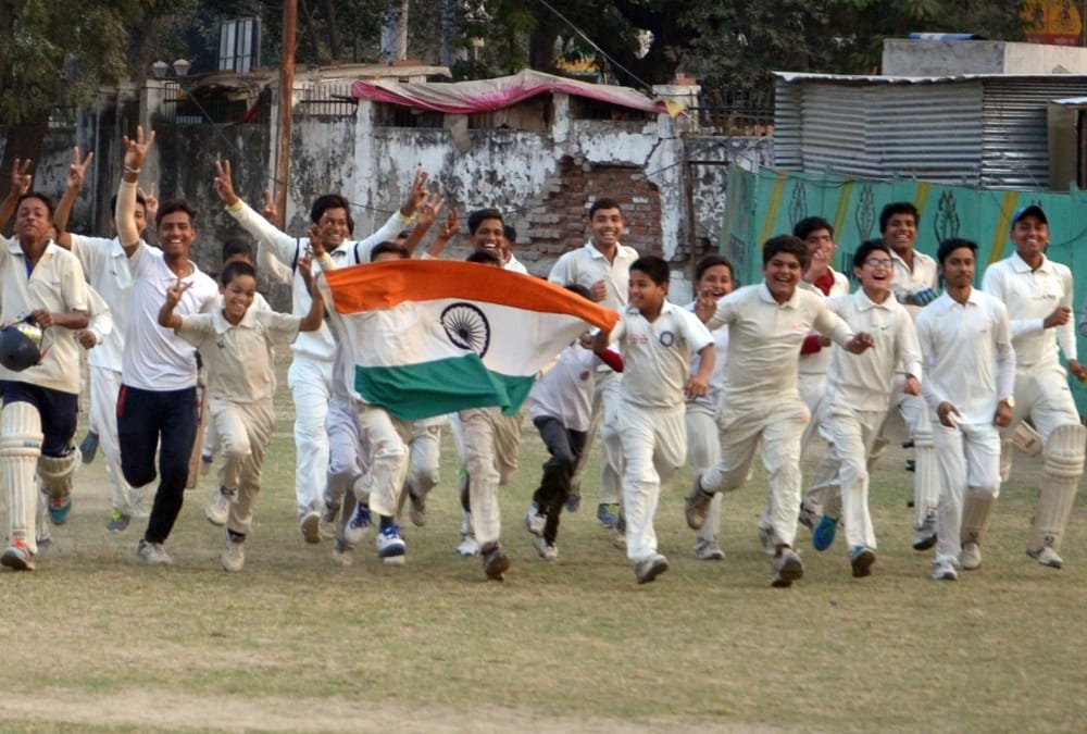 people celebrate under 19 cricket world cup in lucknow.