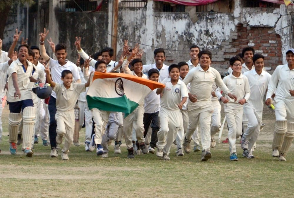 people celebrate under 19 cricket world cup in lucknow.