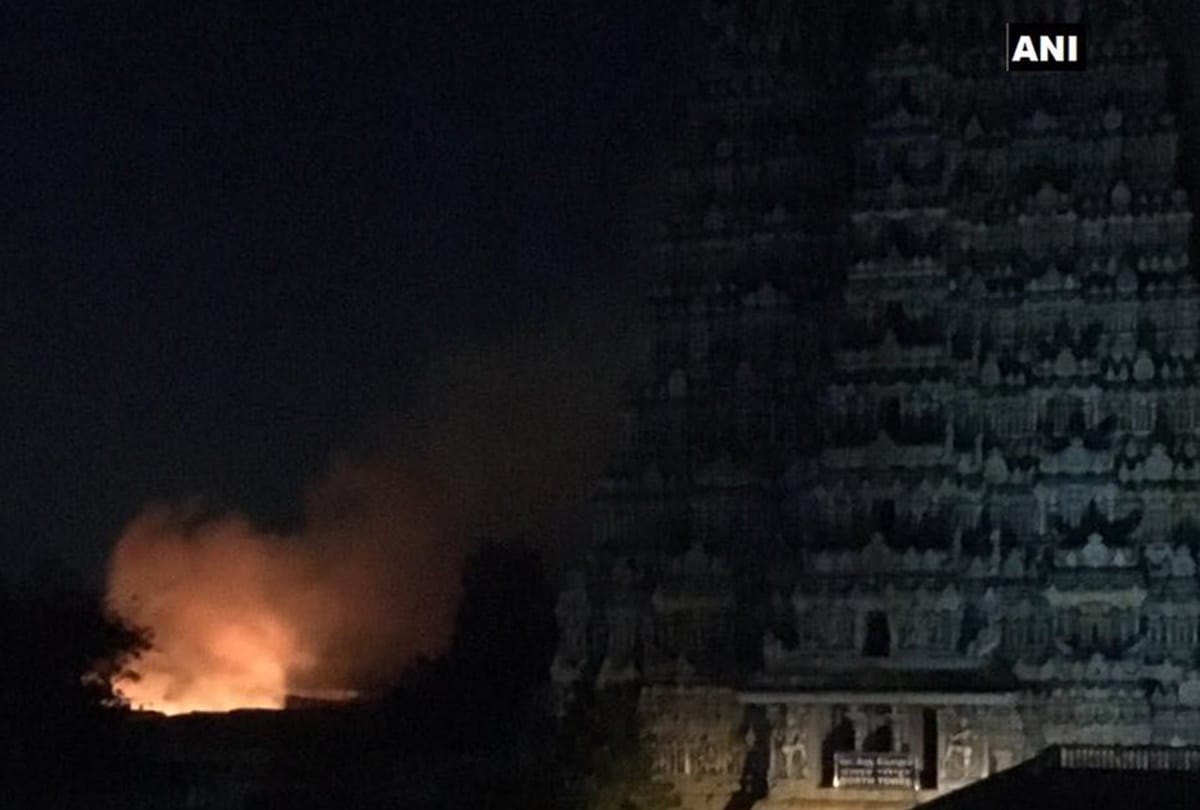 fire broke out at meenakshi amman temple in madurai complex 