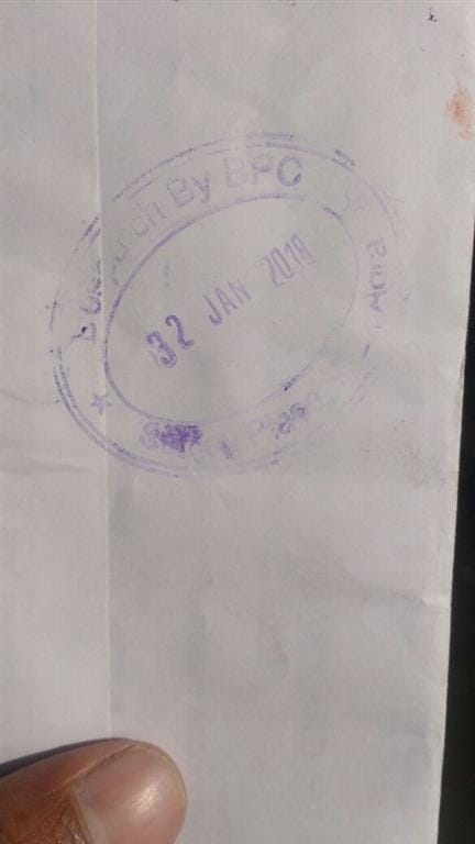  Stamped letter of 32 January 2018, reached Nitesh