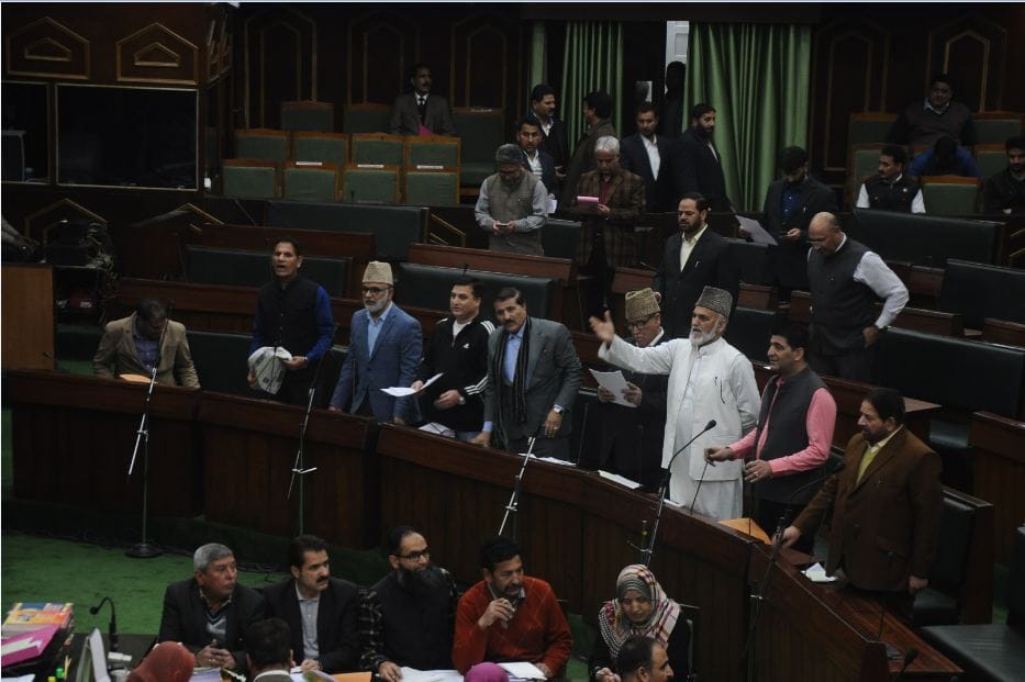 beating of Kashmiri students, national conference and Congress walk out in assembly
