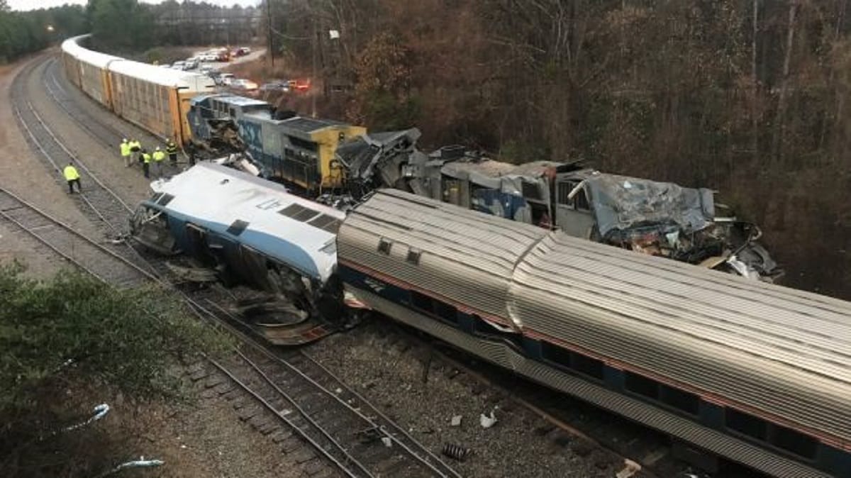 America: South Carolina train derailed killing two passengers and swenty injured