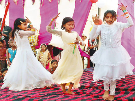 Children in the yearly celebrations