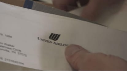 John Walker from Greensboro discovered 19 year old unused United plane ticket