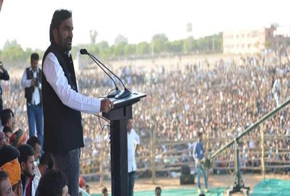 rajasthan bikaner kisan hunkar rally in the leadership of hanuman beniwal 