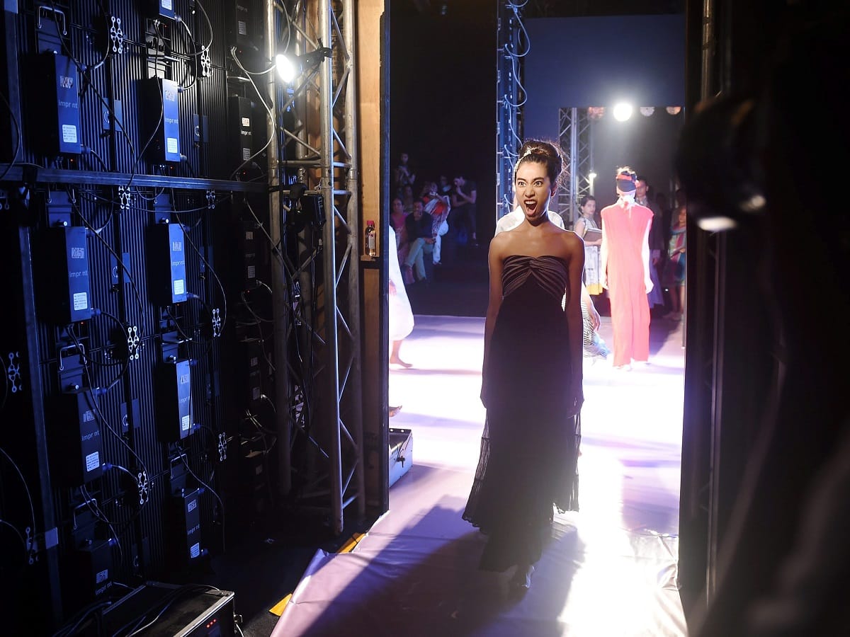 Models gets ready backstage ahead of Lakme Fashion Week Summer Resort 2018 show in Mumbai