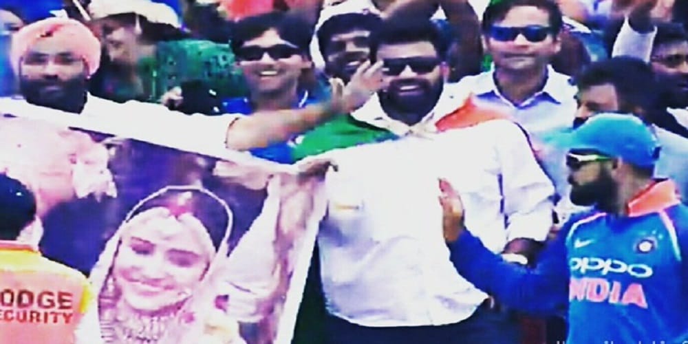 cricket fans show kohli anushka marriage post during second odi