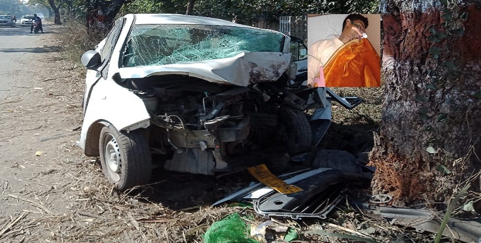 A car with a high speed car tree, death of a young man, many injured
