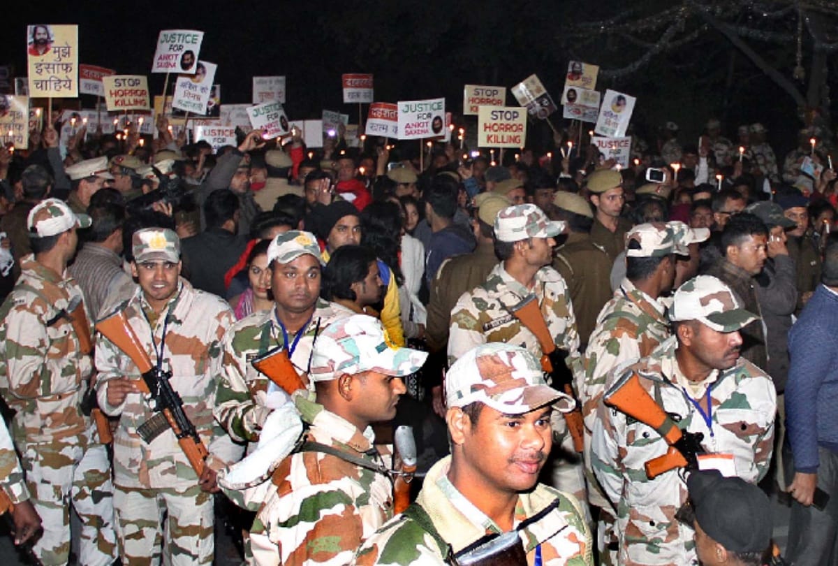 ankit honor killing : candle march held at raghuveer nagar