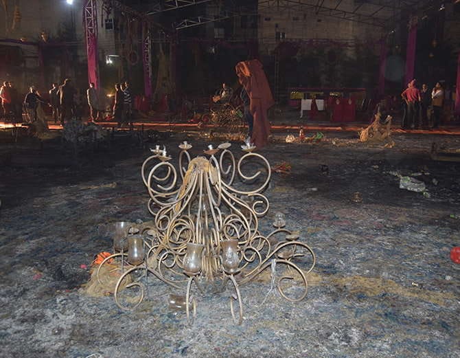 bride groom mandap burnt, fire in marriage palace in zirakpur of punjab