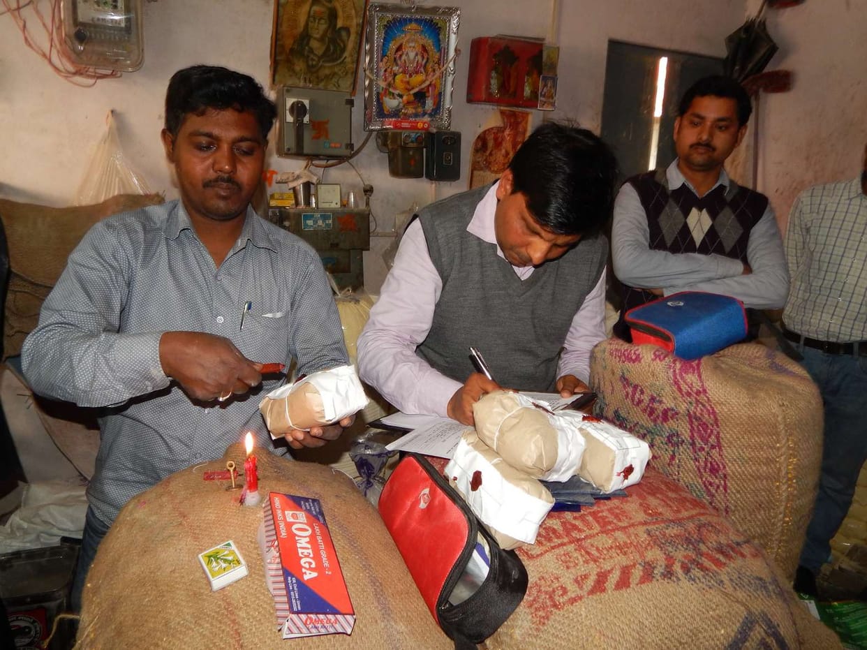 Plastic flour found in the city, stirred