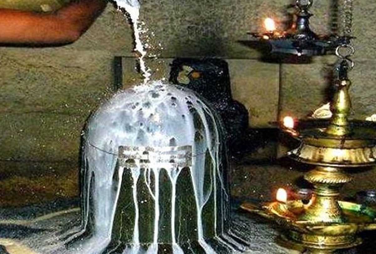 milking on shivling at temples