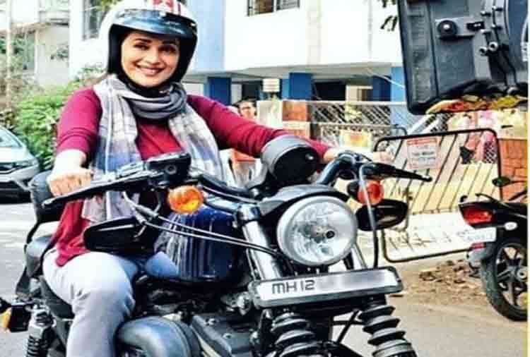 madhuri dixit viral photos as bike rider this is the reason