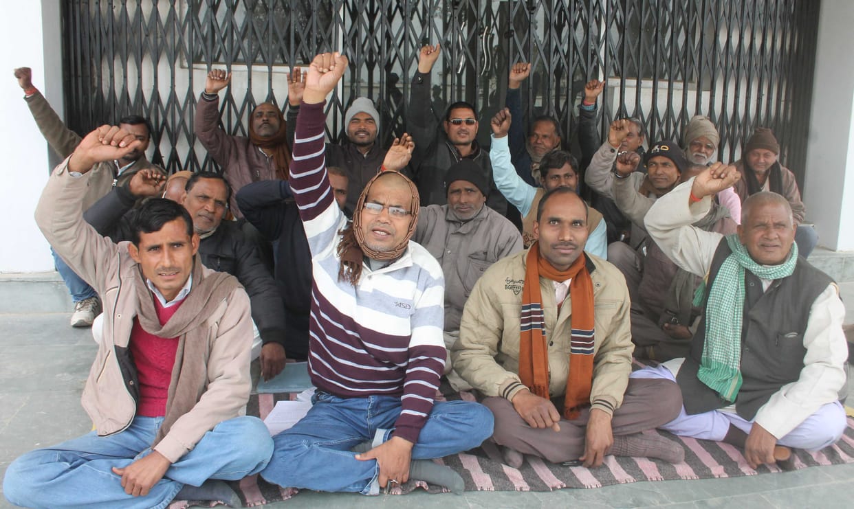 cooperative secretaries organized dharna 