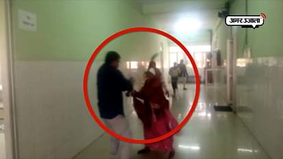 Watch: hospital staff thrashed by Woman patient in mathura 