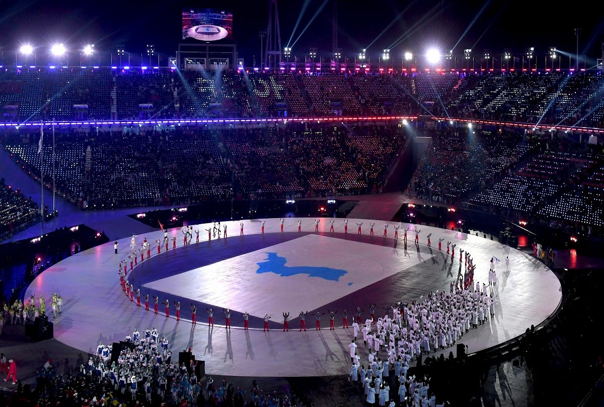 Opening ceremony of 23rd Winter Olympics With Hope for Peace between North korea and South Korea 