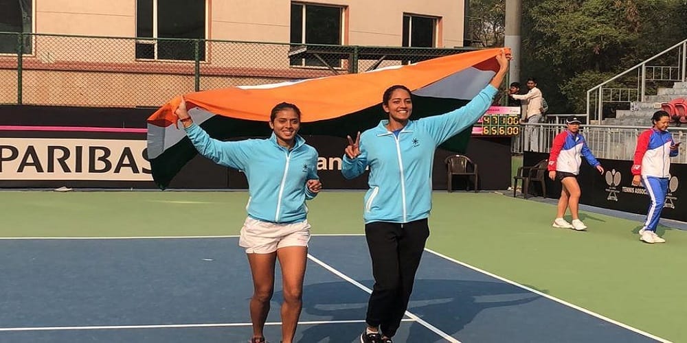 Fed Cup: Ankita Raina and Karman Kaur Thandi wins against hong kong