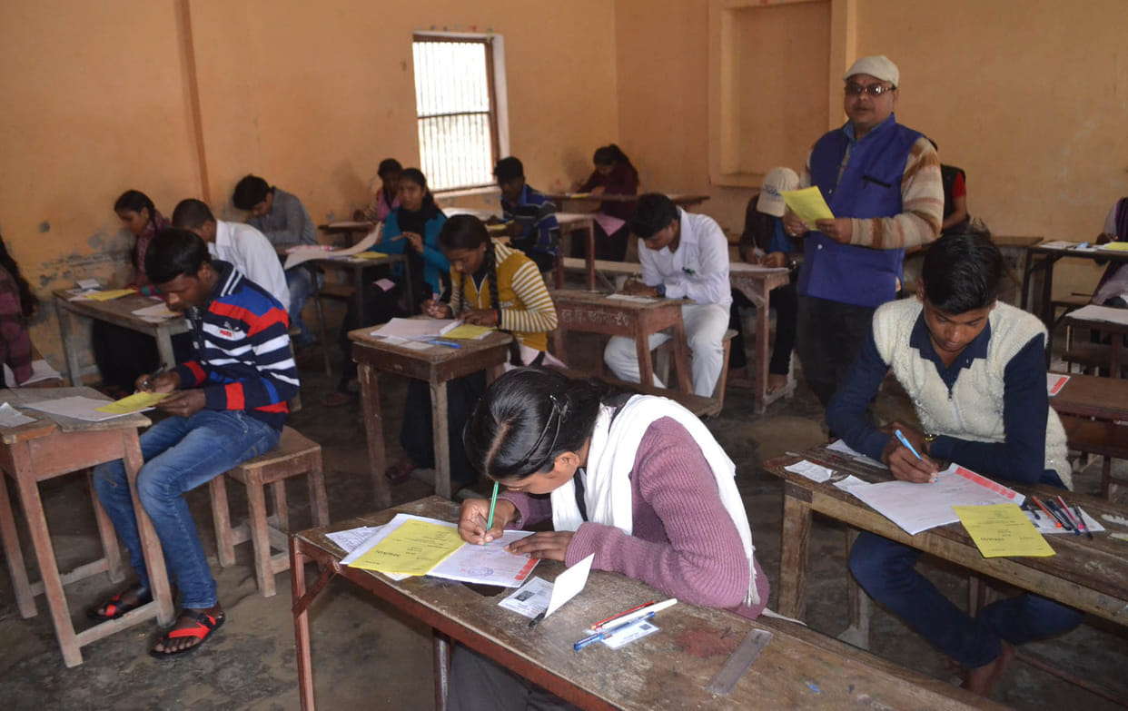 Five people taking examinations were caught