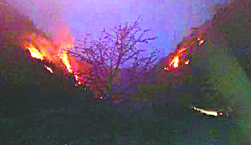 Trench with fire and forest of khayibagad and chirpatkot