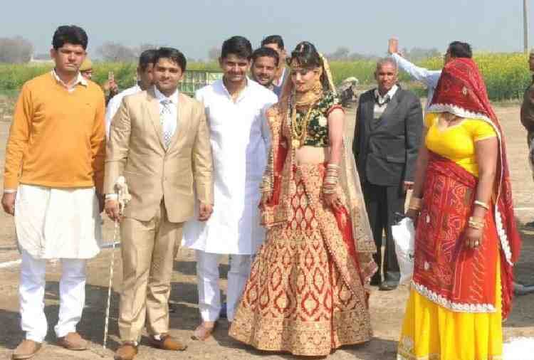 unique marriage, acp son brought his bride via helicopter