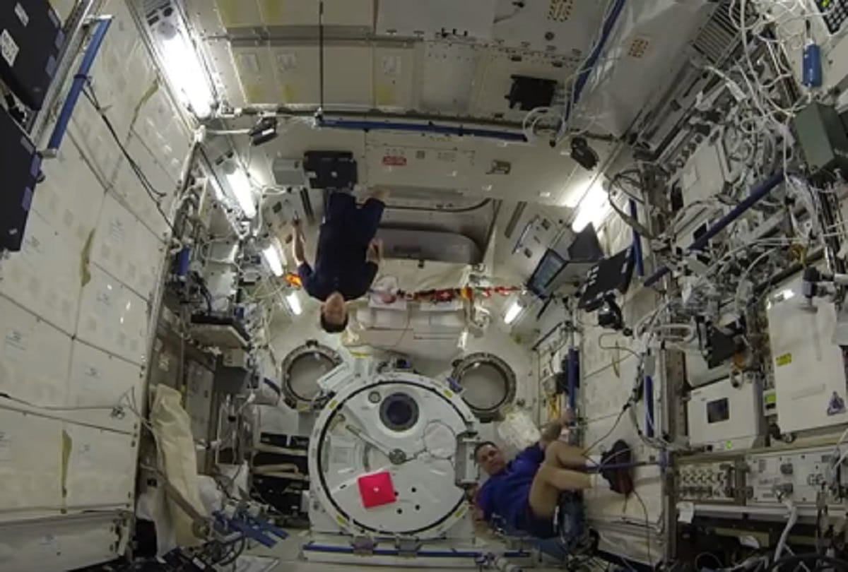 international space station astronauts played badminton