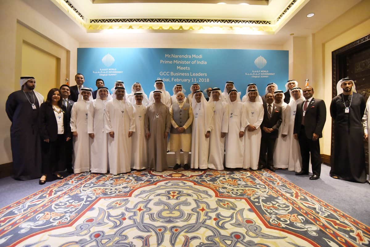  PM Narendra Modi met with with GCC Business Leaders in Dubai of UAE
