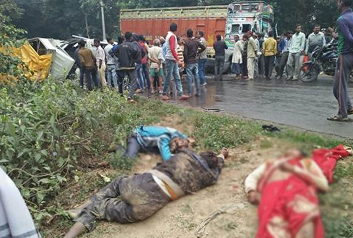 After pickup and bike collision, truck crashes four, injures over two dozen