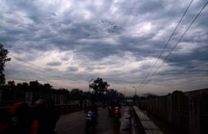 Rain blow with mountain wind