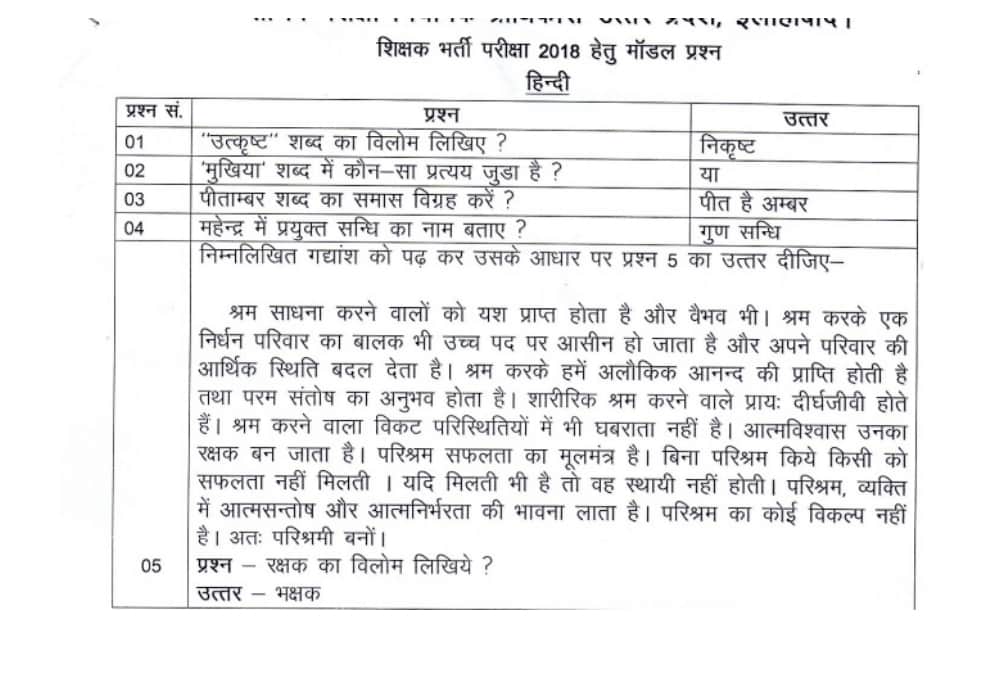 model paper for assistant teachers recruitment.