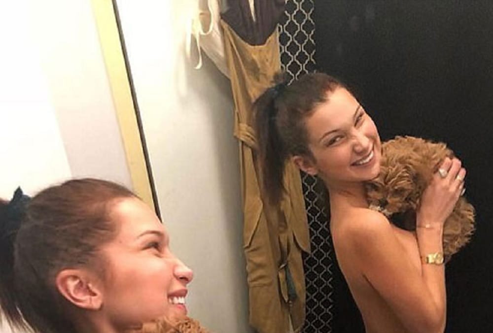 bela hadid shares her topless photograph on social media