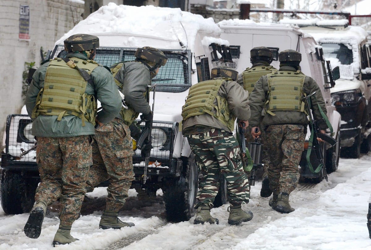 al badr militant zeenat ul islam funeral, stone pelters pelted stones on security forces