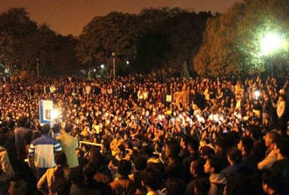 jnu students conducted masaal juloos over the matter of attendence
