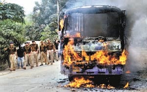 Organic, Demolition-Arson in protest against the assassination of Dalit student