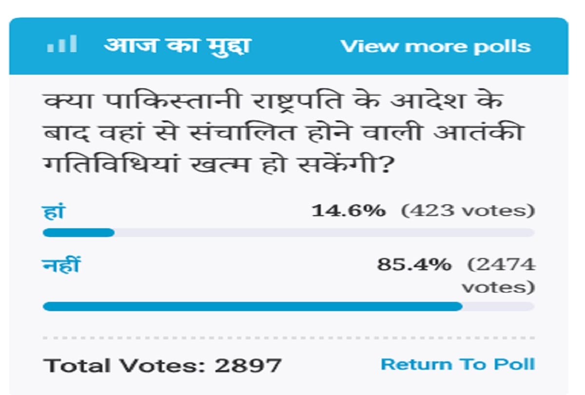 Amar Ujala Poll: opinions, even after order of PAK President, terror activities will not end