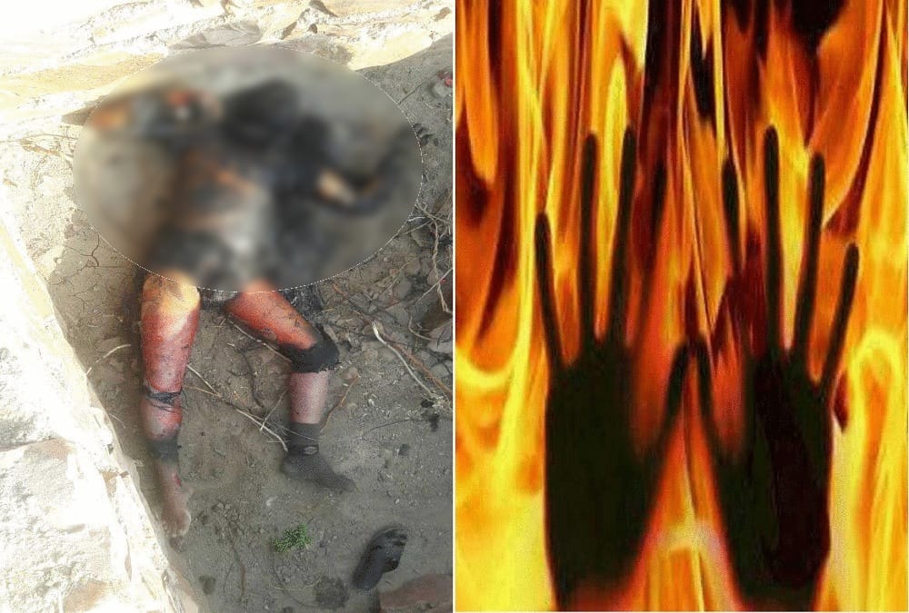 rajasthan bundi half burnt dead body found in a empty plot in the city 