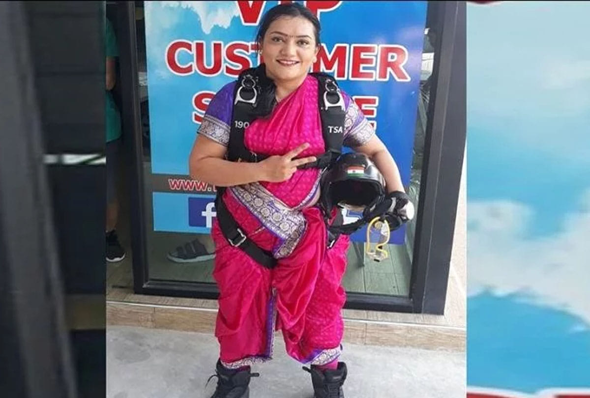 Indian skydiver shital mahajan jumped off from 13000 feet height for wishing pm modi 68th birthday