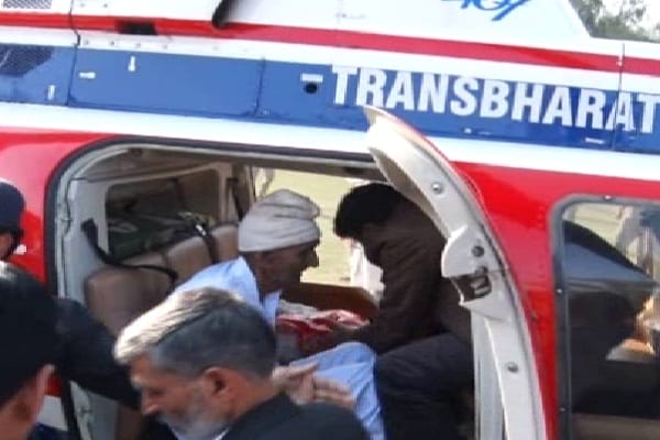 unique marriage, village boy brought his bride via helicopter
