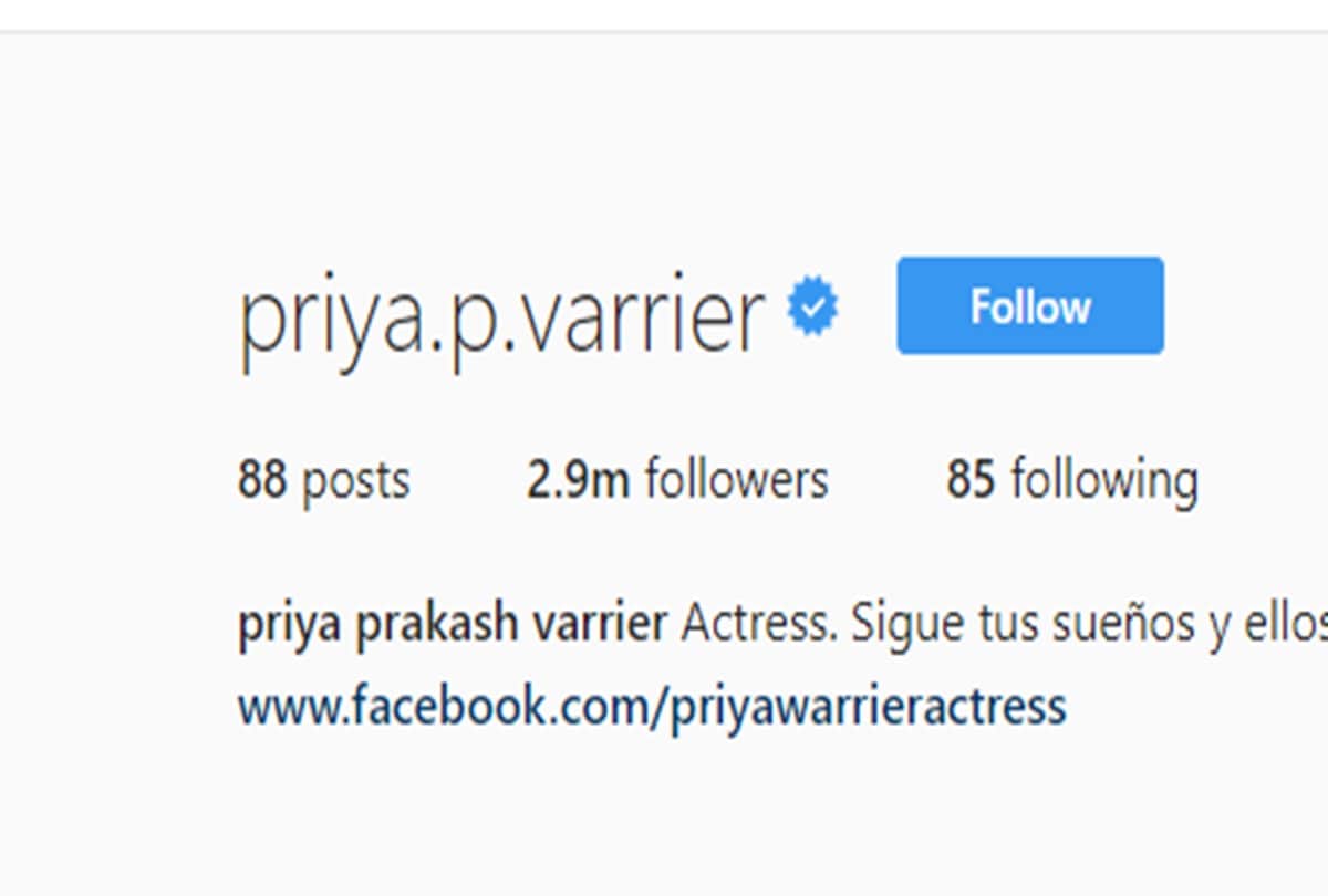 Priya Prakash Varrier beats Anushka Shetty and Dulquer Salmaan big shots on Instagram