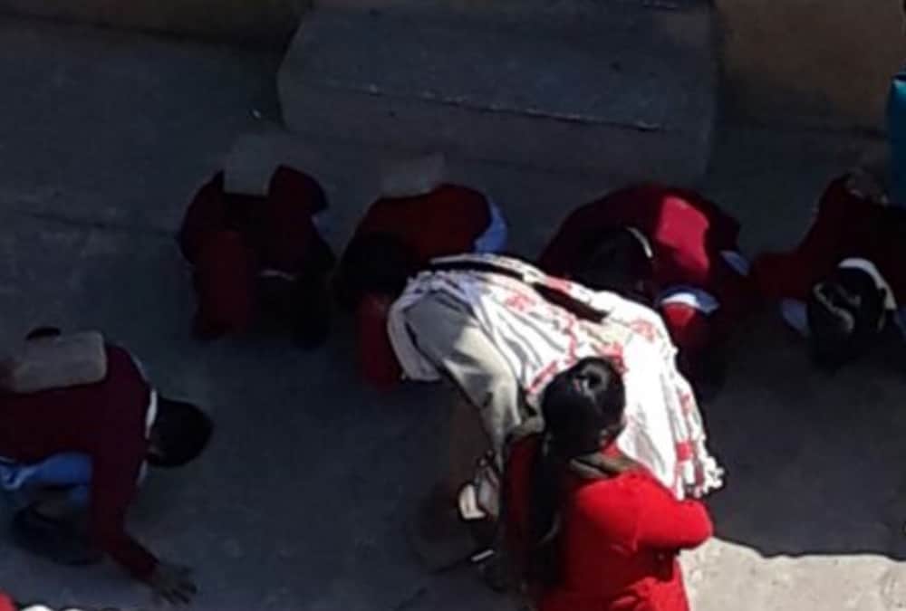 viral pictures of punishment of students.