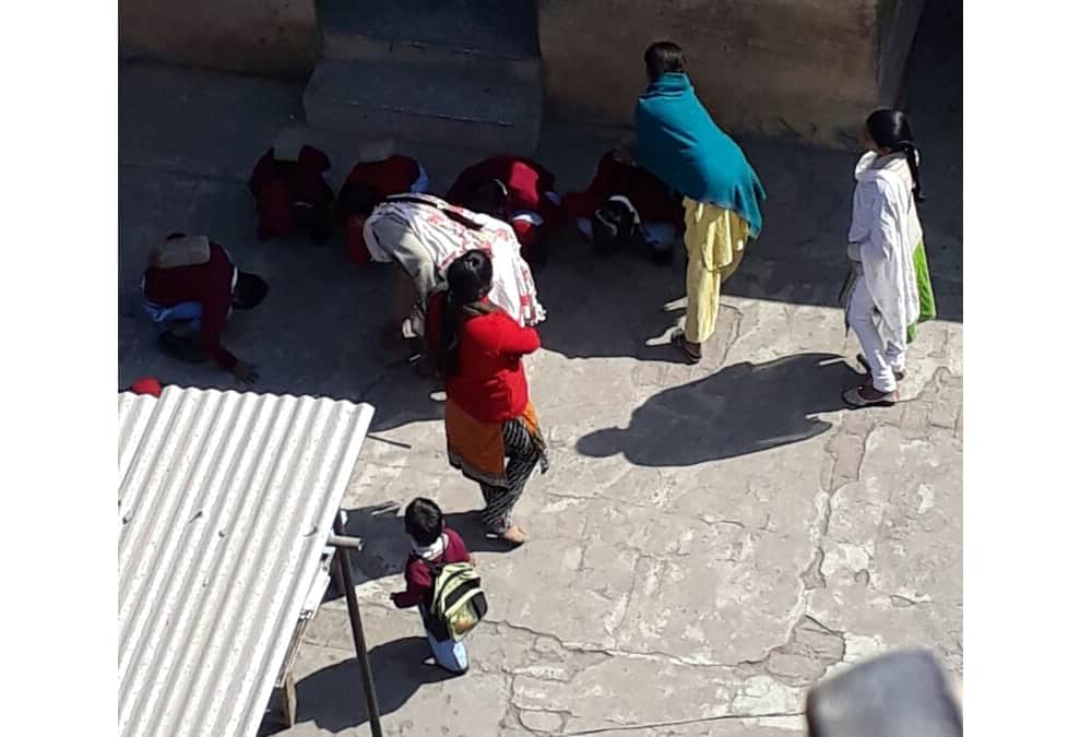 viral pictures of punishment of students.