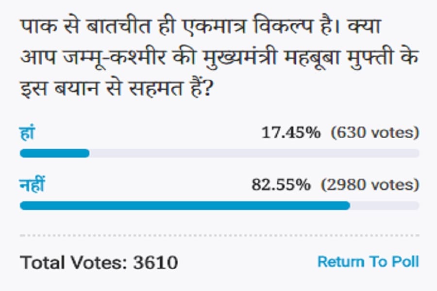 Amar ujala Poll: CM Mehbooba Mufti statement About Talking to Pakistan only option is not correct