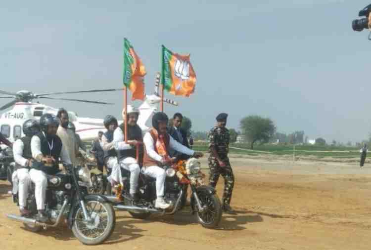 bjp president amit shah bike rally in jind