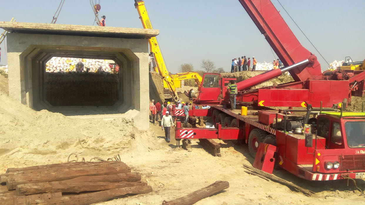 trains stopped for seven hours to make underpass.