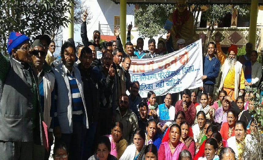 Protest against inclusion in municipality