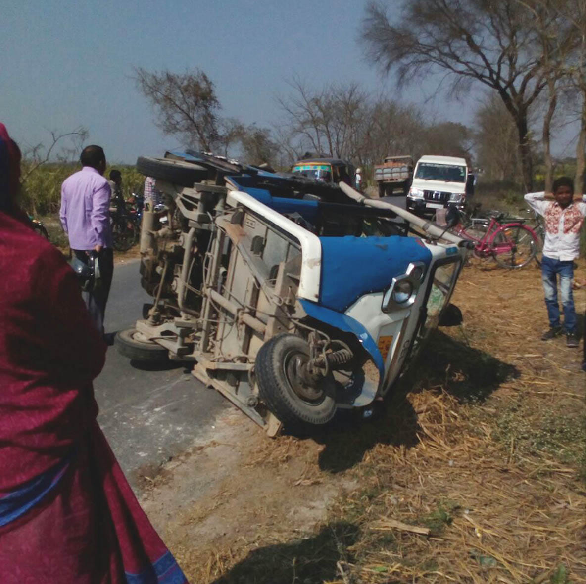 ट्रैक्टर की चपेट में आया टेंपो, दो की  मौत