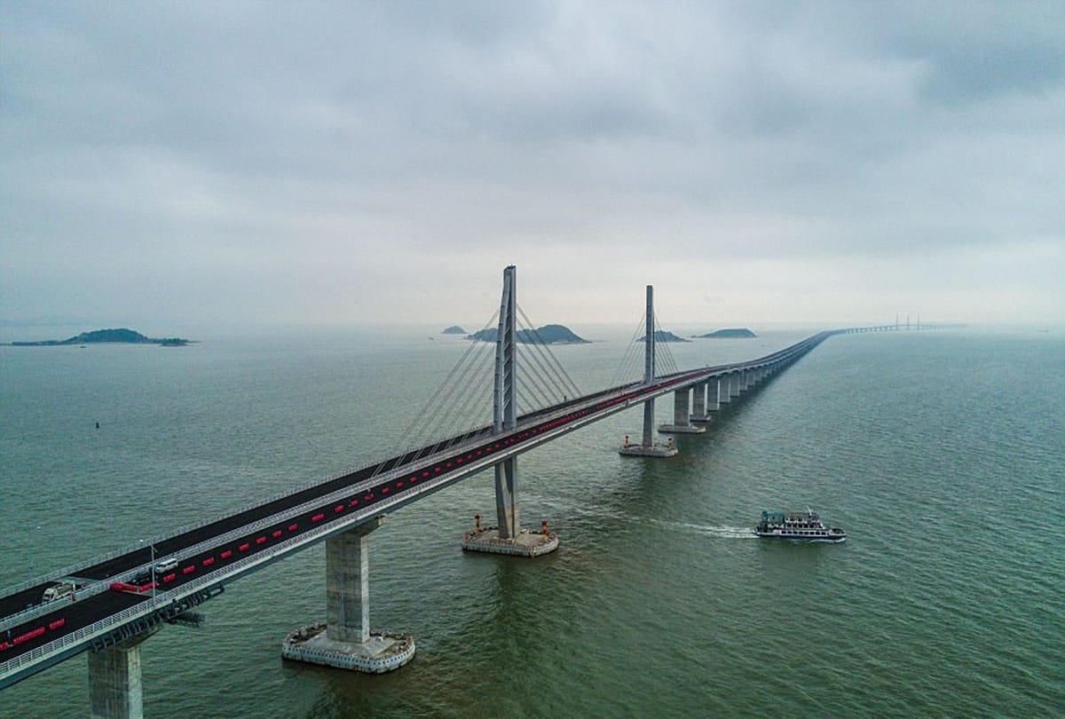 This is the worlds longest sea bridge at china 